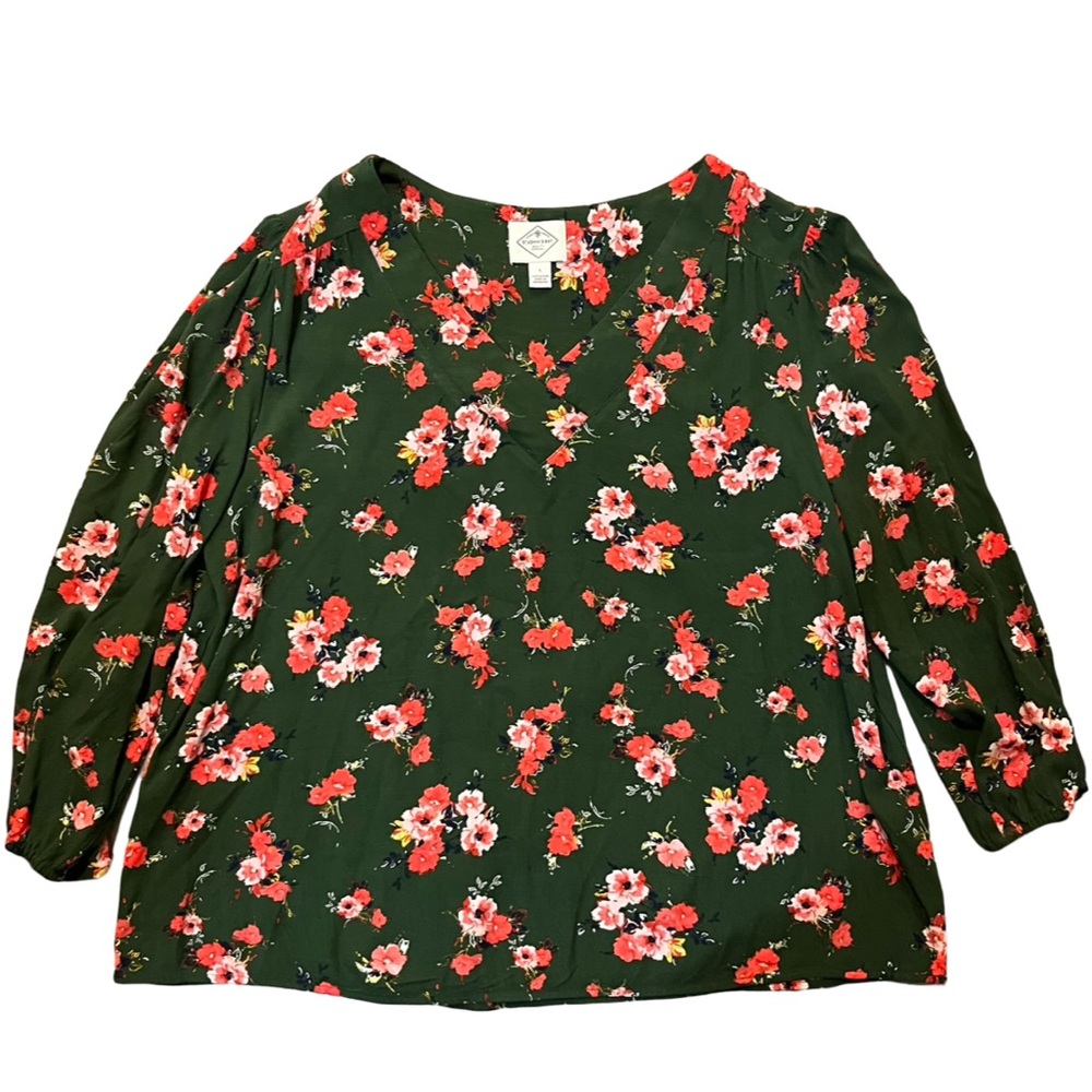 St. John's Bay Floral Blouse‎ Women's LARGE